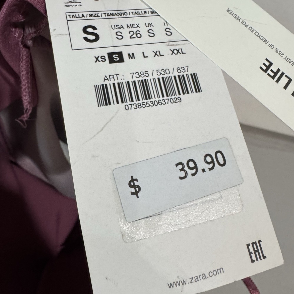 Zara Women Small Purple Asymmetrical Faux Wrap Skort - Picture 4 of 6